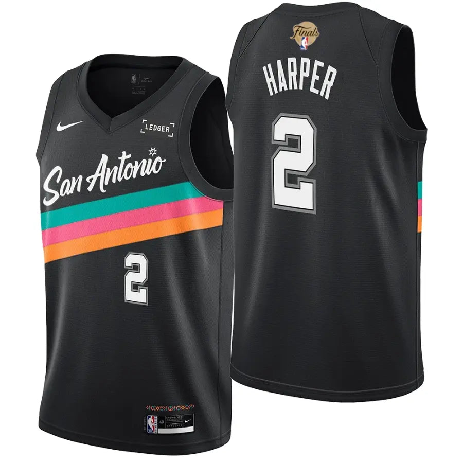 Dylan Harper Black Spurs 2026 Finals Patch City Edition Stitched Jersey