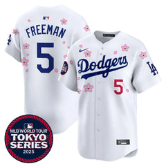 Freddie Freeman Dodgers White Tokyo Series Cherry Blossom Jersey - Stitched Edition