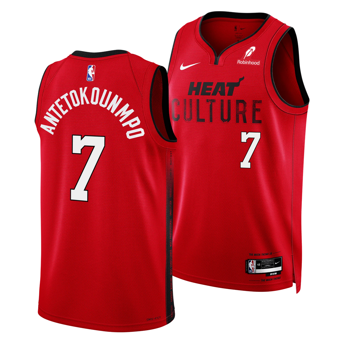 Giannis Antetokounmpo #7 HEAT Culture Red Stitched Jersey