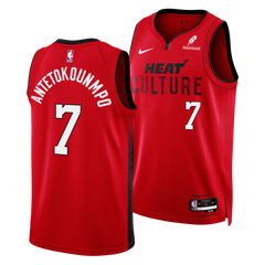 Giannis Antetokounmpo #7 HEAT Culture Red Stitched Jersey