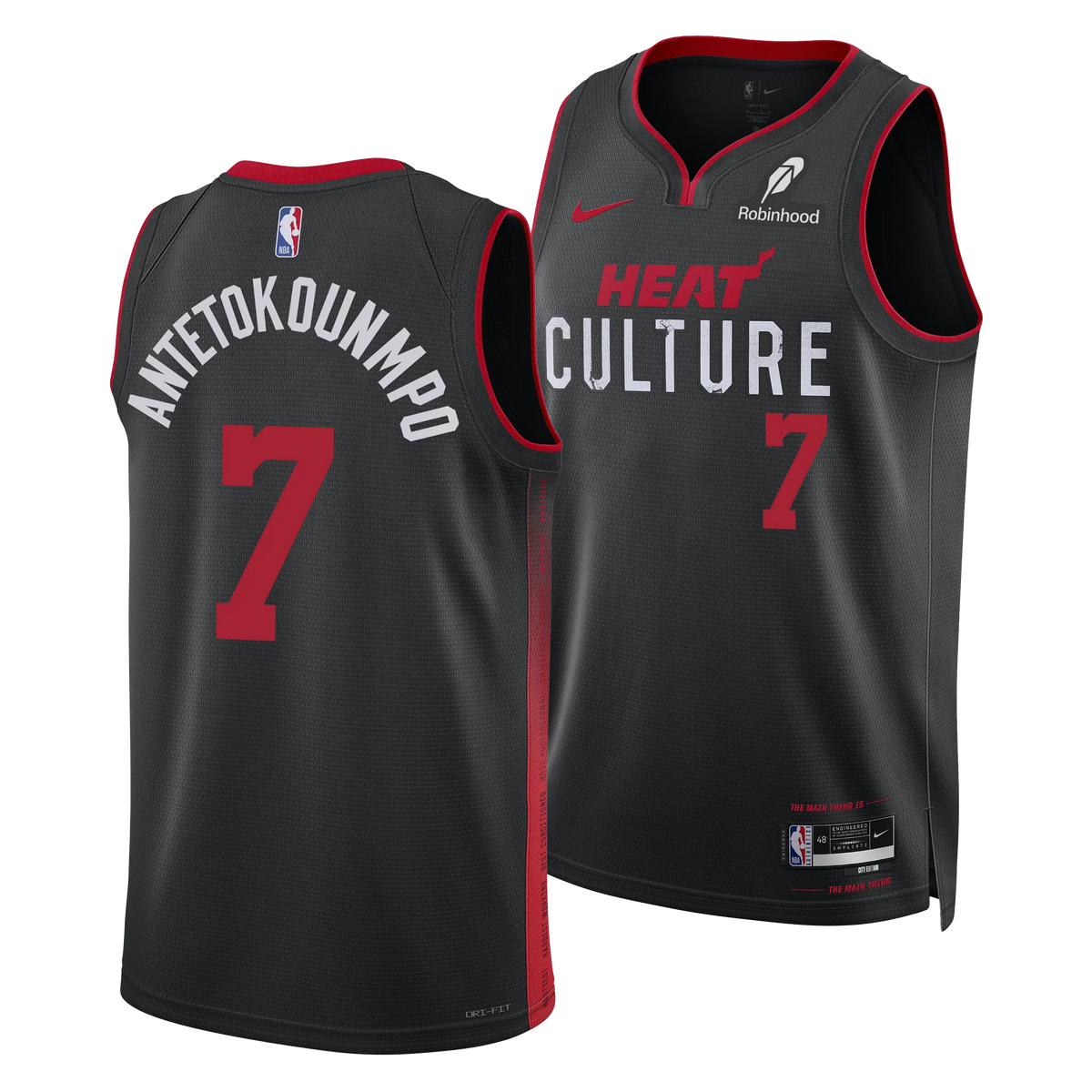 Giannis Antetokounmpo #7 HEAT Culture Black Stitched Jersey