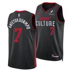 Giannis Antetokounmpo #7 HEAT Culture Black Stitched Jersey