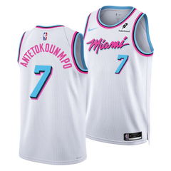 Giannis Antetokounmpo #7 Miami Vice White Stitched Jersey