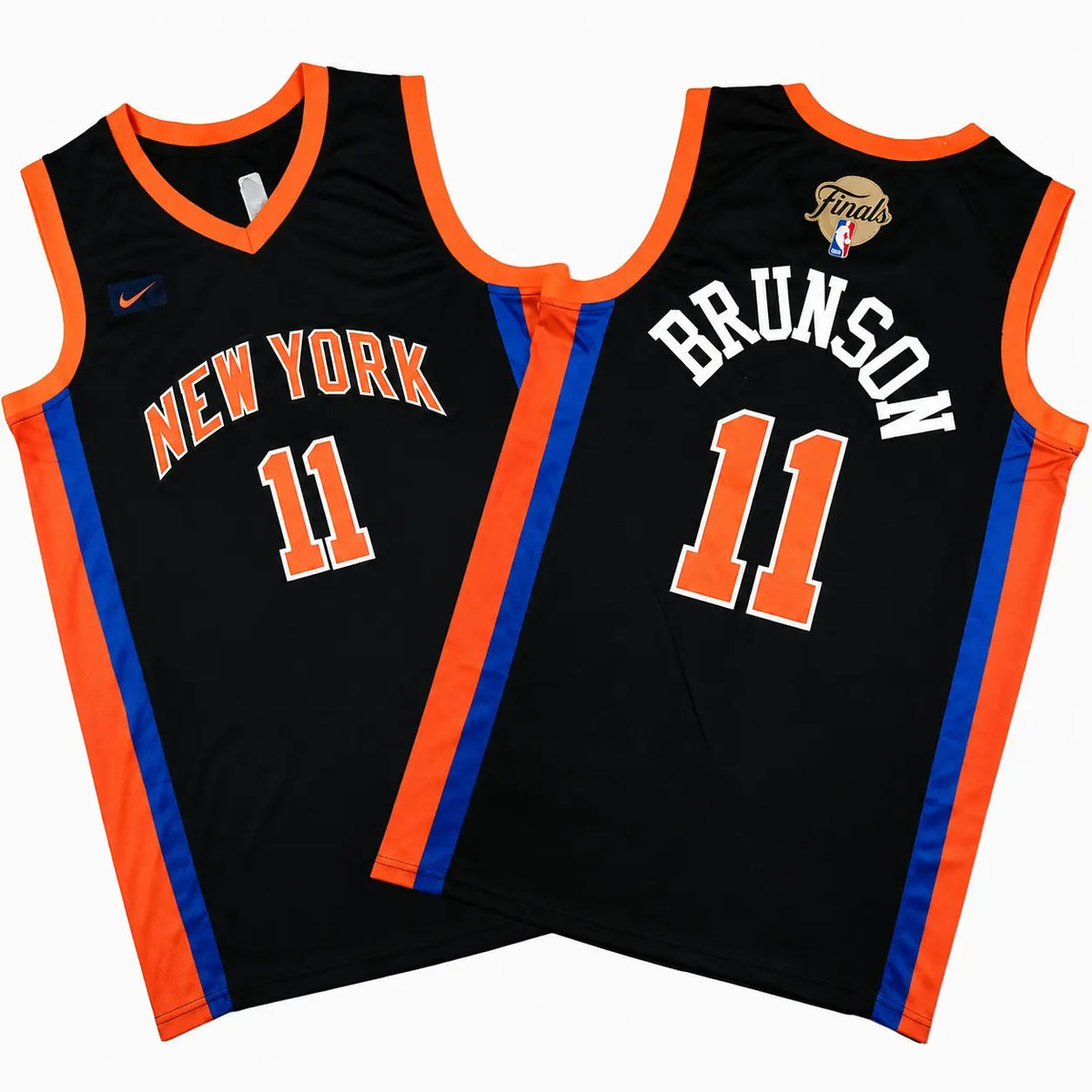 Jalen Brunson Knicks 2026 Finals Patch Black City Edition Sewn Down Jersey