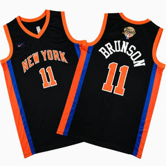 Jalen Brunson Knicks 2026 Finals Patch Black City Edition Sewn Down Jersey
