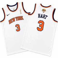 Josh Hart Knicks 2026 Finals Champions Patch White Sewn Down Jersey