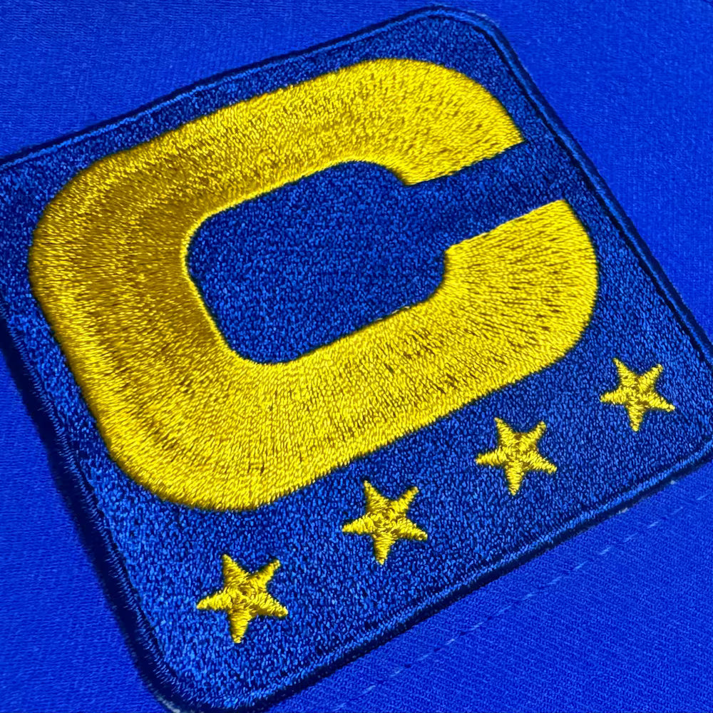 Josh Allen Buffalo 2024-25 Season 4-Star Gold Captain Patch – Blue Iron-On Sewn-On