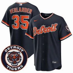 Justin Verlander 2026 Tigers Navy Jersey Stitched