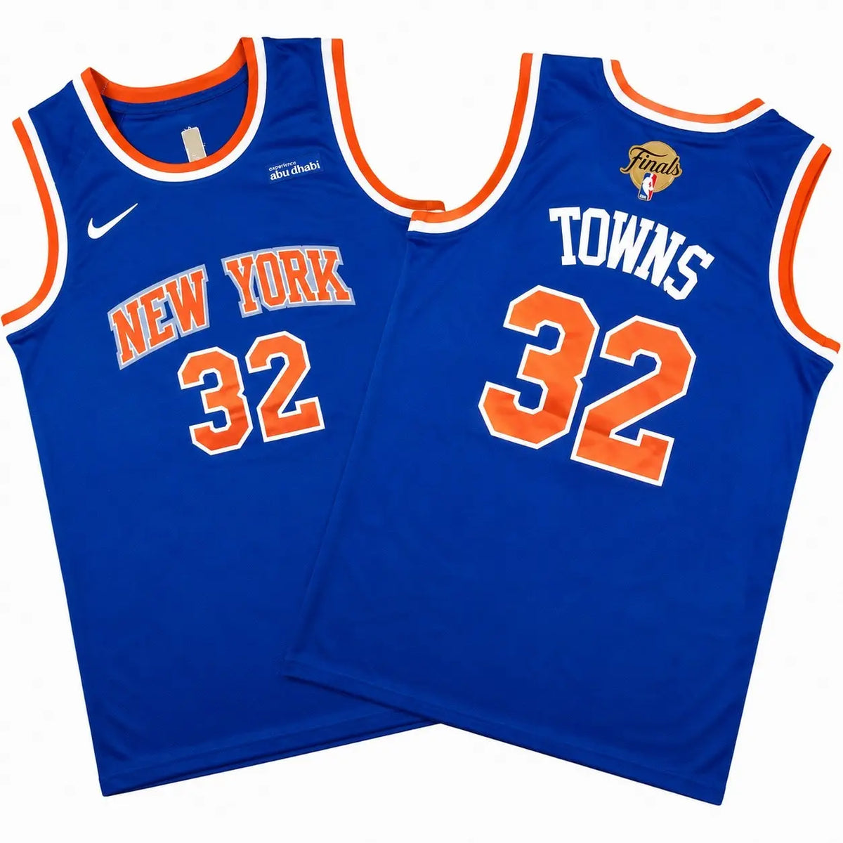 Karl-Anthony Towns Knicks 2026 Finals Patch Blue Sewn Down Jersey