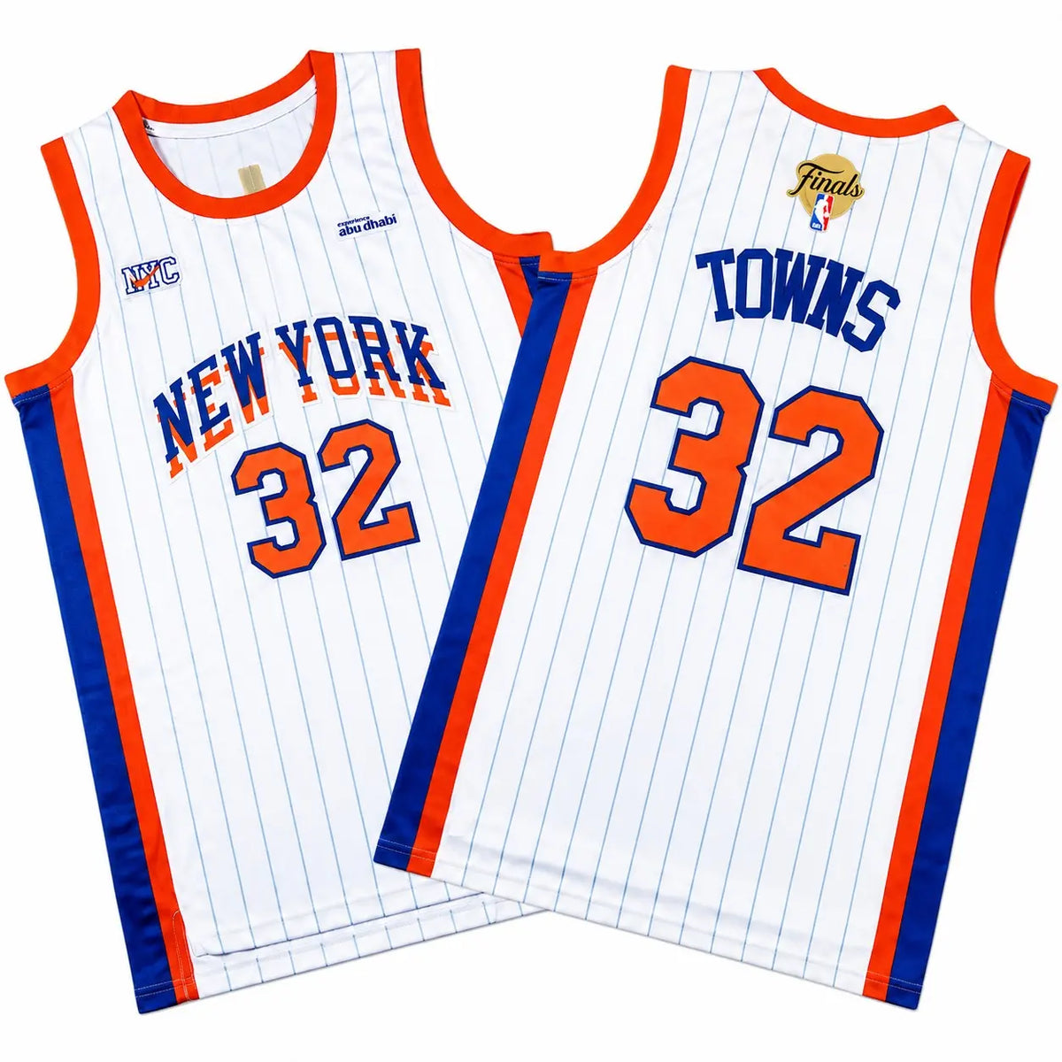 Karl-Anthony Towns Knicks White 2026 Finals Patch City Edition Sewn Down Jersey
