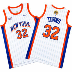 Karl-Anthony Towns Knicks White 2026 Finals Patch City Edition Sewn Down Jersey