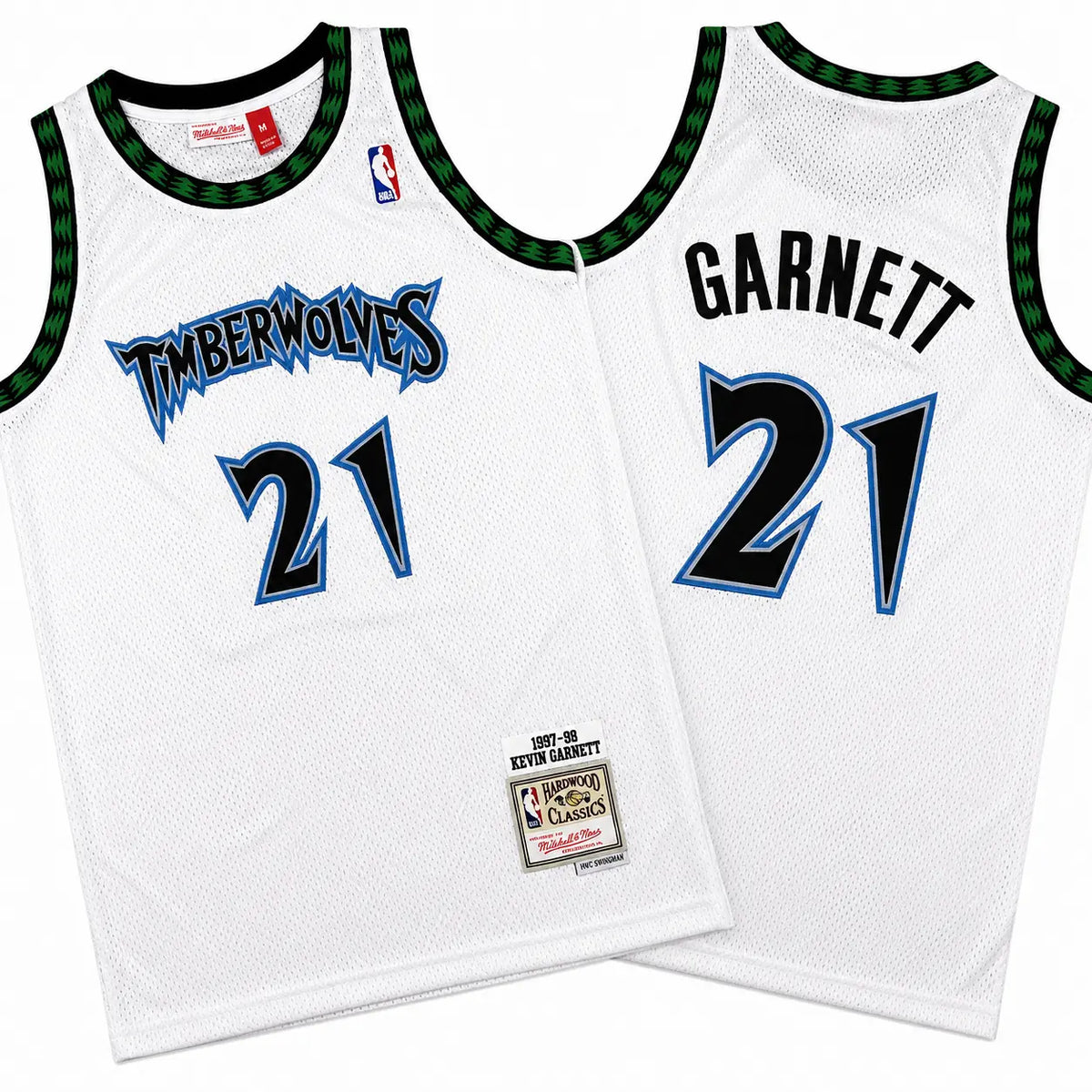 Kevin Garnett 21 Minnesota Timberwolves Retro White Stitched Jersey
