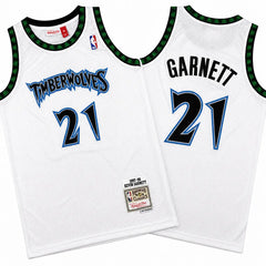 Kevin Garnett 21 Minnesota Timberwolves Retro White Stitched Jersey