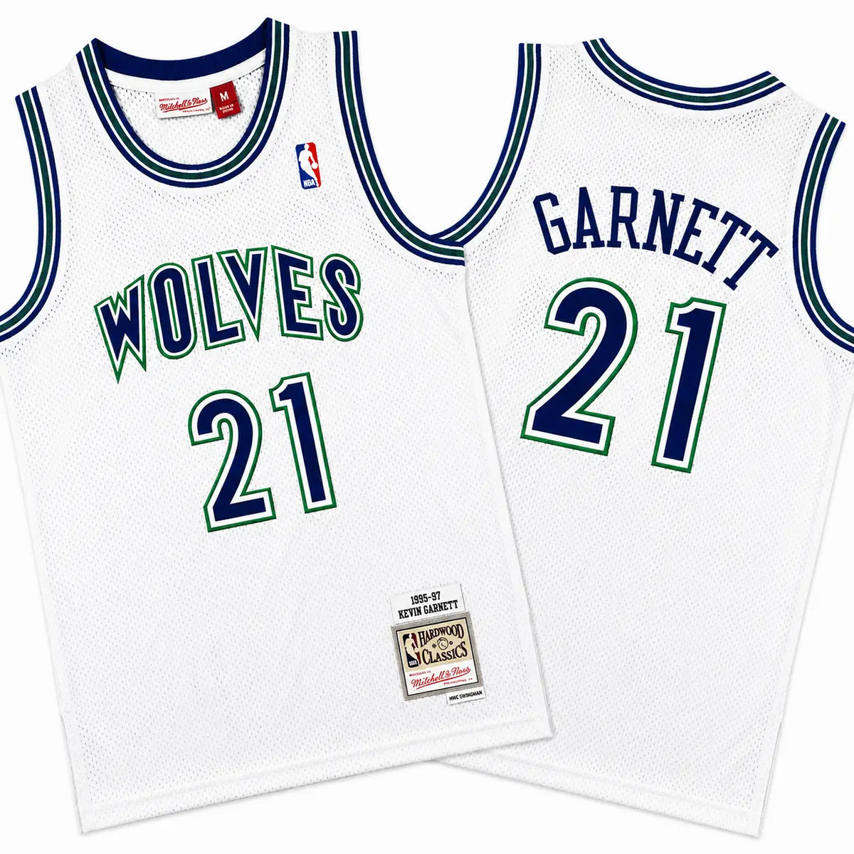 Kevin Garnett #21 Timberwolves 1995-96 White Stitched Jersey