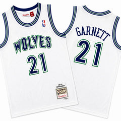 Kevin Garnett #21 Timberwolves 1995-96 White Stitched Jersey