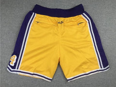 Kobe Bryant 8 24 Los Angeles Lakers Yellow Shorts