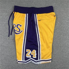 Kobe Bryant 8 24 Los Angeles Lakers Yellow Shorts