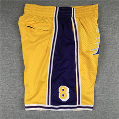 Kobe Bryant 8/24 Yellow Los Angeles Lakers Shorts