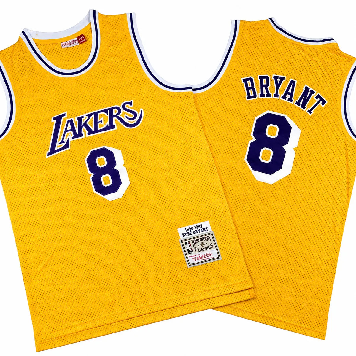 Kobe Bryant 8 Los Angeles Lakers 96-97 Yellow Jersey Stitched