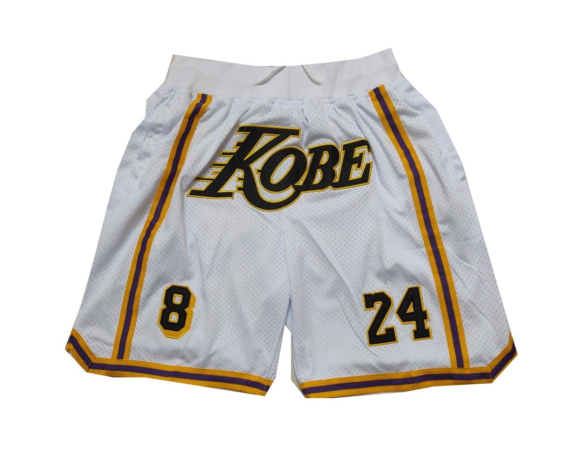 Kobe Bryant 8-24 White Los Angeles Lakers Shorts