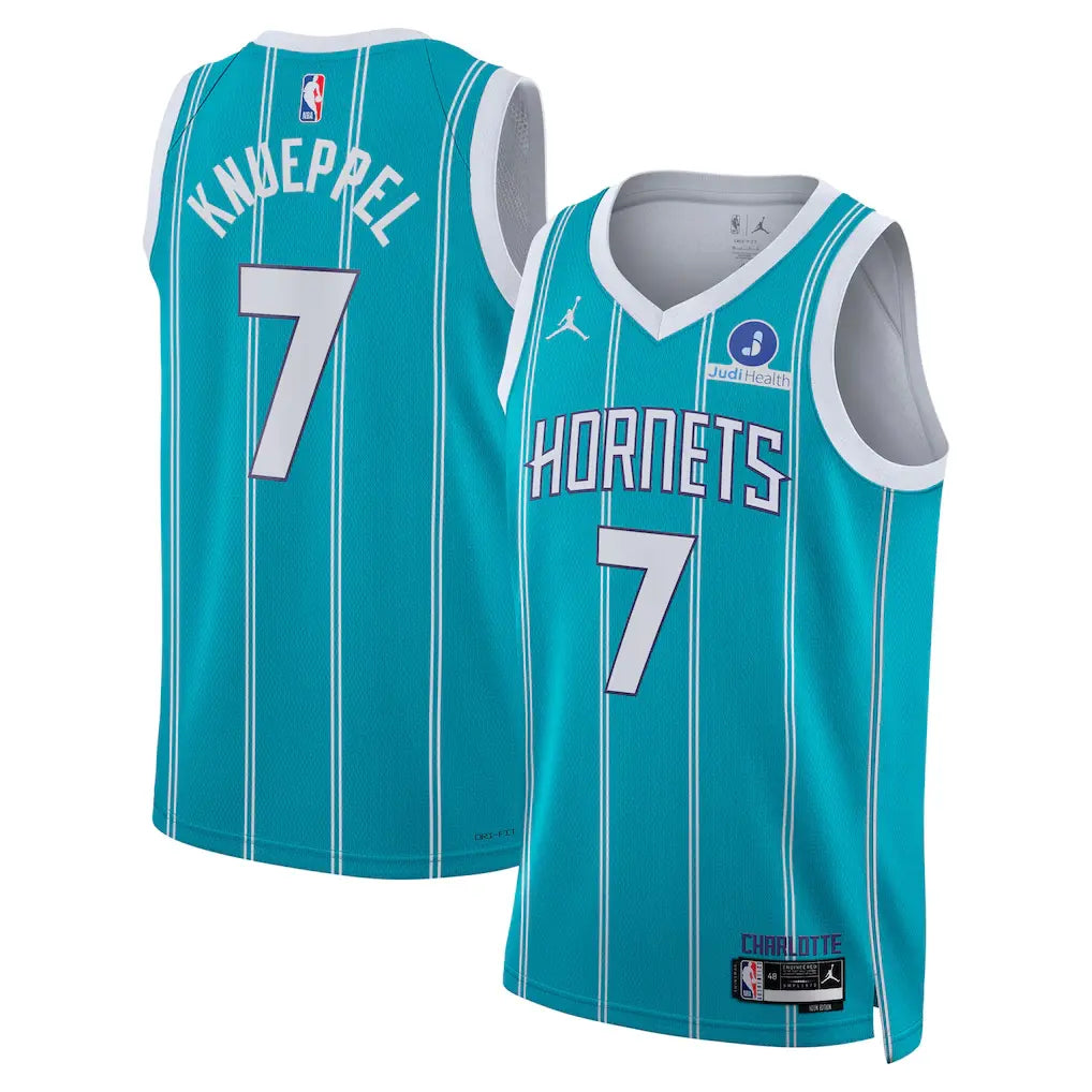 Hornets #7 Kon Knueppel Teal Jersey Stitched