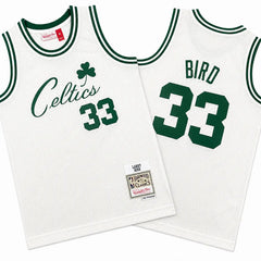 Larry Bird 33 Cream Celtics Chainstitch Stitched Jersey