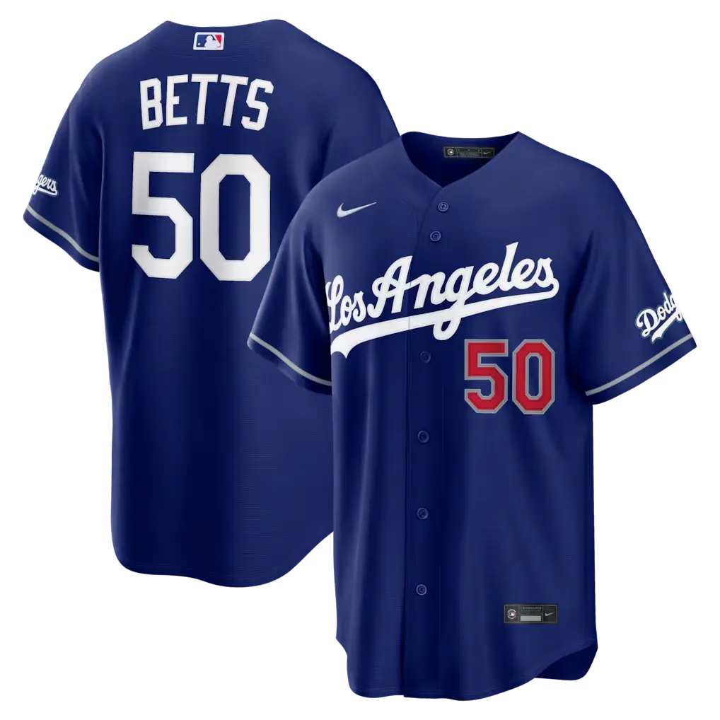 LA Dodgers 2026 Mookie Betts Royal Alternate Stadium Jersey - Stitched Edition