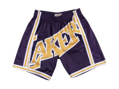 Los Angeles Lakers Big Face Shorts Purple Hardwood Classics