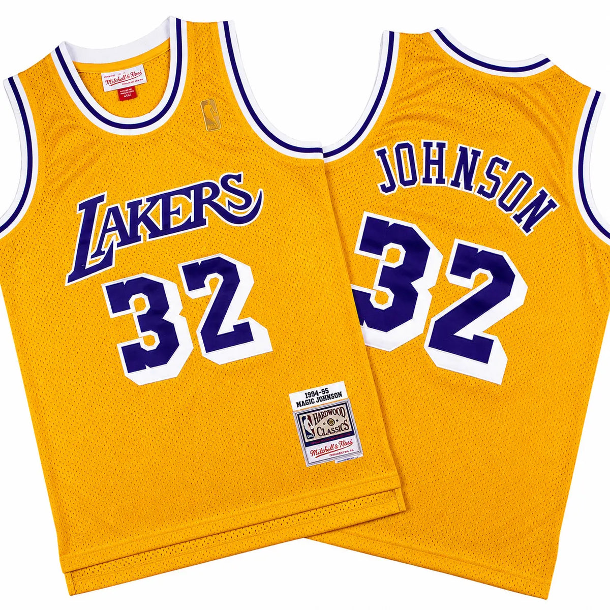 Magic Johnson 32 Lakers Yellow Throwback Stitched Jersey