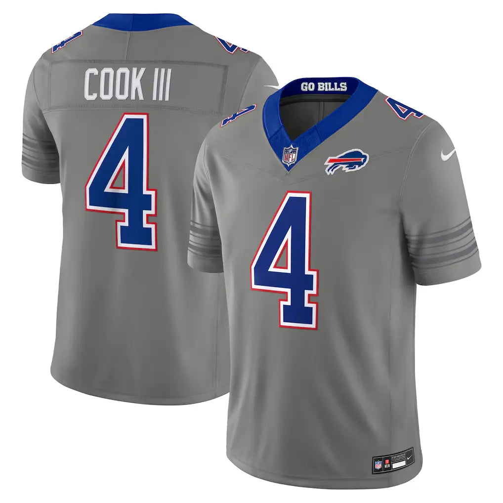 Bills 2026 James Cook III Gray Nickel City Stitched Limited Jersey