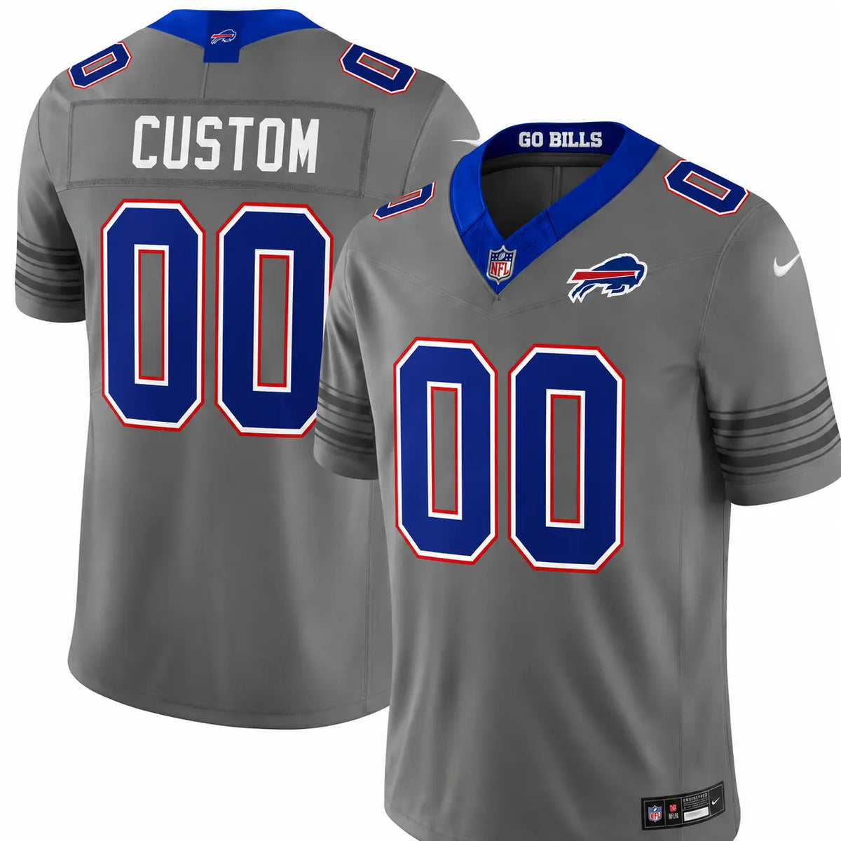 Bills 2026 Gray Nickel City Custom Stitched Jersey