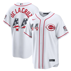 Cincinnati Reds Elly De La Cruz White USA 250 Fourth of July Home Stitched Jersey