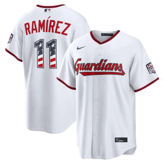 Cleveland Guardians José Ramírez White USA 250 Fourth of July Home Stitched Jersey