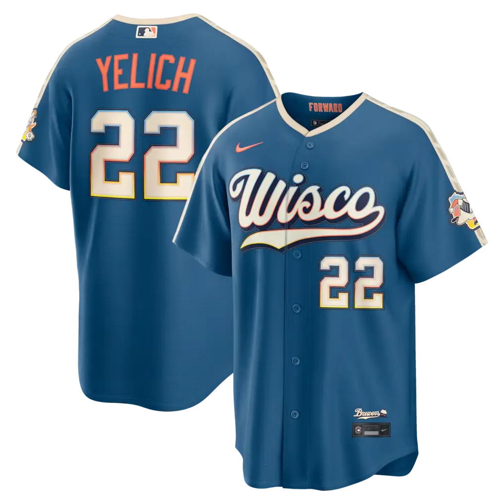 Milwaukee Brewers Christian Yelich Mineral Blue 2026 City Connect Jersey Stitched