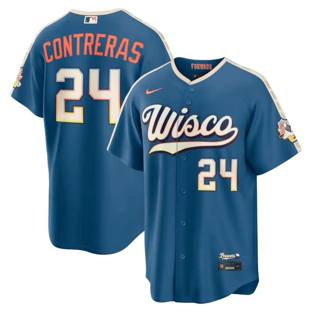 Milwaukee Brewers William Contreras Mineral Blue 2026 City Connect Jersey Stitched