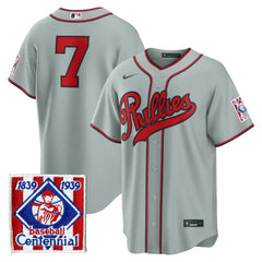 Philadelphia Phillies Trea Turner Gray 2026 Field of Dreams Stadium Stitched Jersey