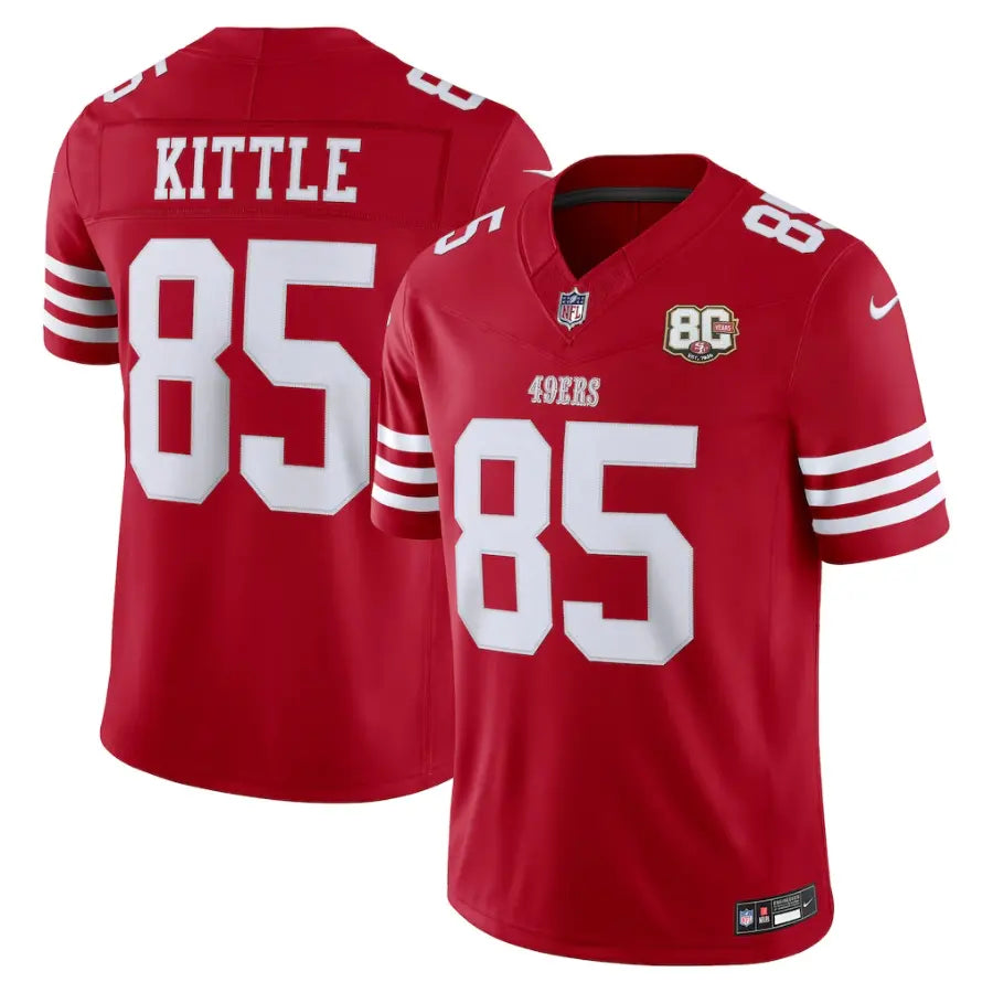 San Francisco 49ers George Kittle Scarlet 80th Anniversary Stitched Limited Jersey