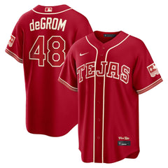 Texas Rangers Jacob deGrom Red 2026 City Connect Jersey Stitched
