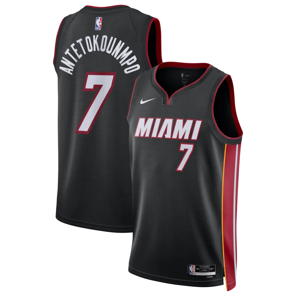 Giannis Antetokounmpo #7 Miami Heat 2026 Black Stitched Jersey