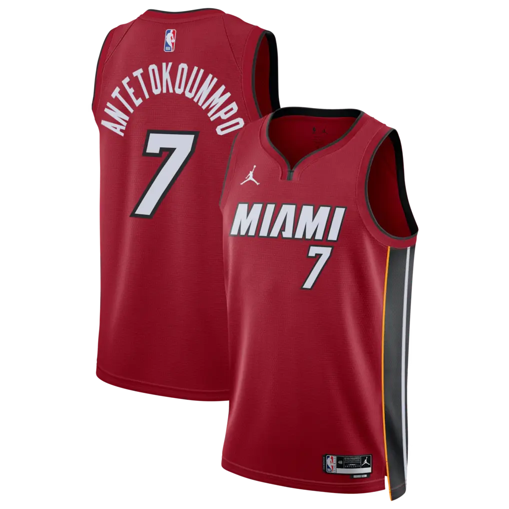 Giannis Antetokounmpo #7 Miami Heat 2026 Red Stitched Jersey