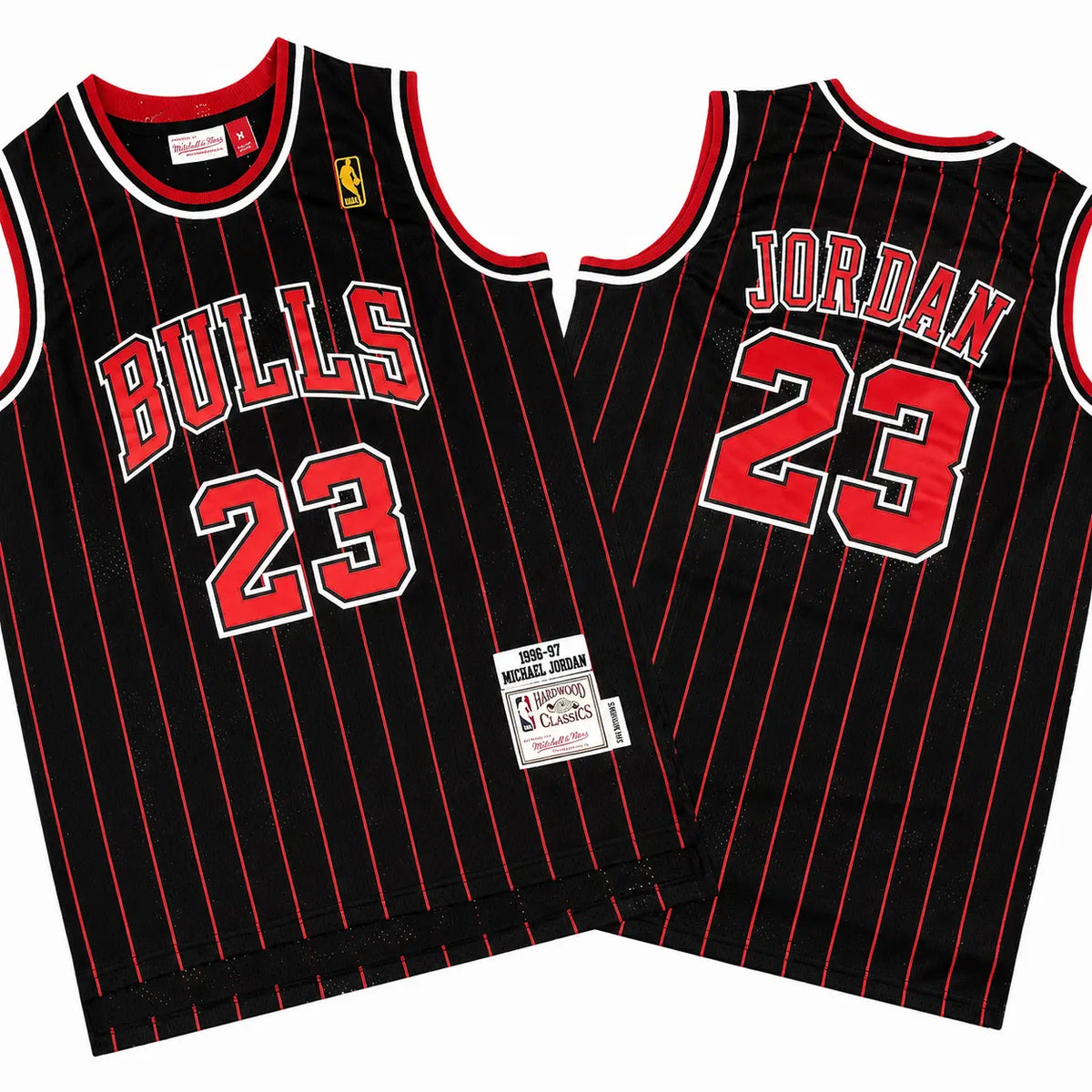 Michael Jordan 23 Chicago Bulls Black Red Strip Stitched Jersey