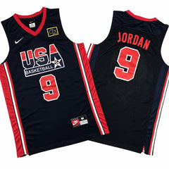 Michael Jordan 9 USA 92 Dream Team Dark Blue Stitched Jersey