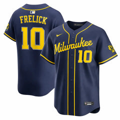 Brewers Sal Frelick Navy Limited Jersey Stitched