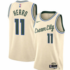 Bucks #11 Tyler Herro 2026 Hunter Cream City Edition Stitched Jersey