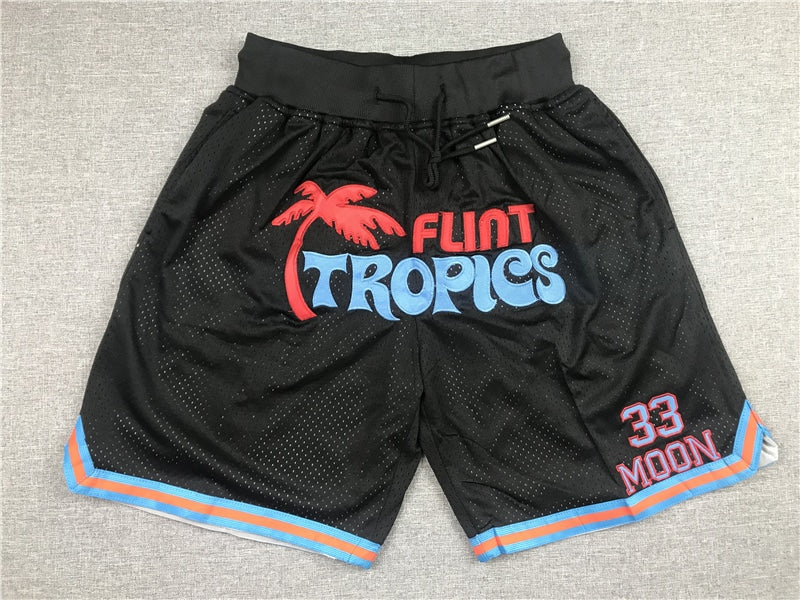 Jackie Moon #33 Movie Flint Tropics Basketball Black Shorts