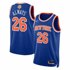 New York Knicks Blue 2026 Finals Champions Always 26 Sewn Down Jersey