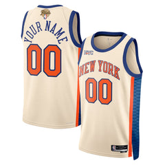 New York Knicks Custom 2026 Finals Patch Cream City Edition Sewn Down Jersey