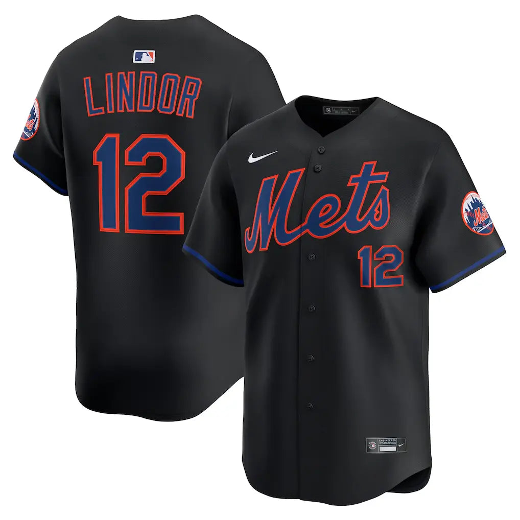 Mets Francisco Lindor Black Alternate Limited Jersey Stitched
