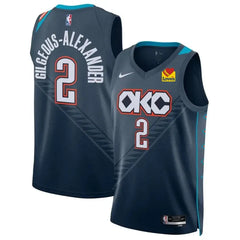 OKC #2 Shai Gilgeous-Alexander Navy 2025-26 City Edition Jersey Stitched