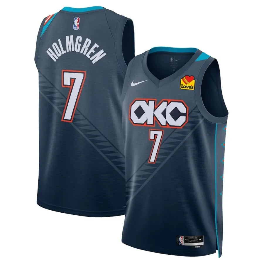 OKC Chet Holmgren Navy 2025-26 City Jersey - Stitched Edition